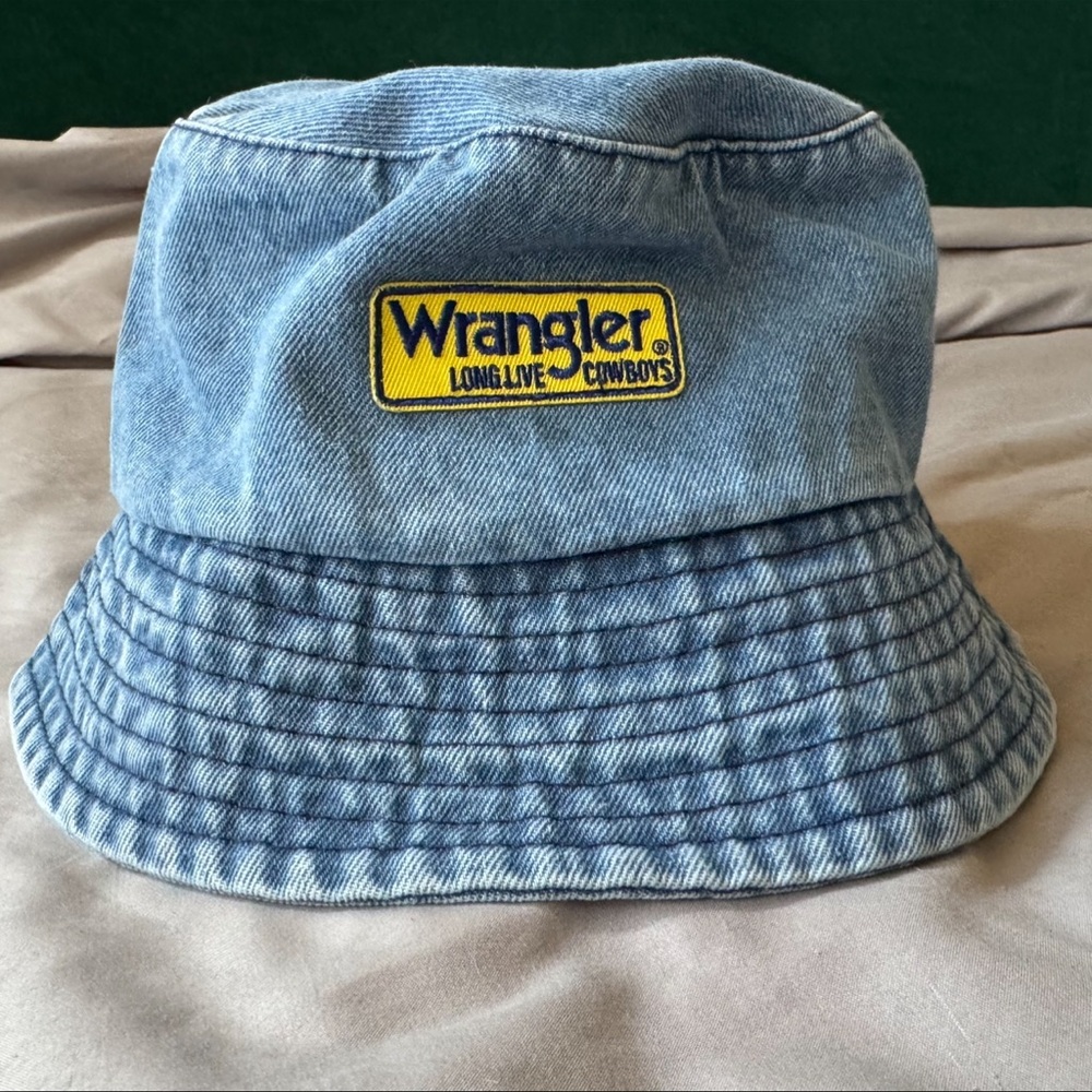 COPY - WRANGLER denim Bucket Hat NWOT Long Live Cowboys unisex 90s … - Picture 3 of 9